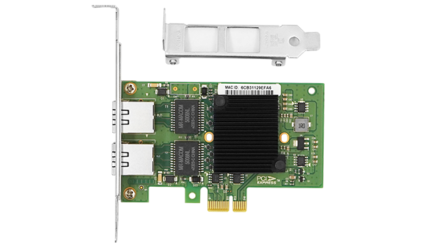 PCIe x1 Dual-port Network Interface Card (Intel I350)